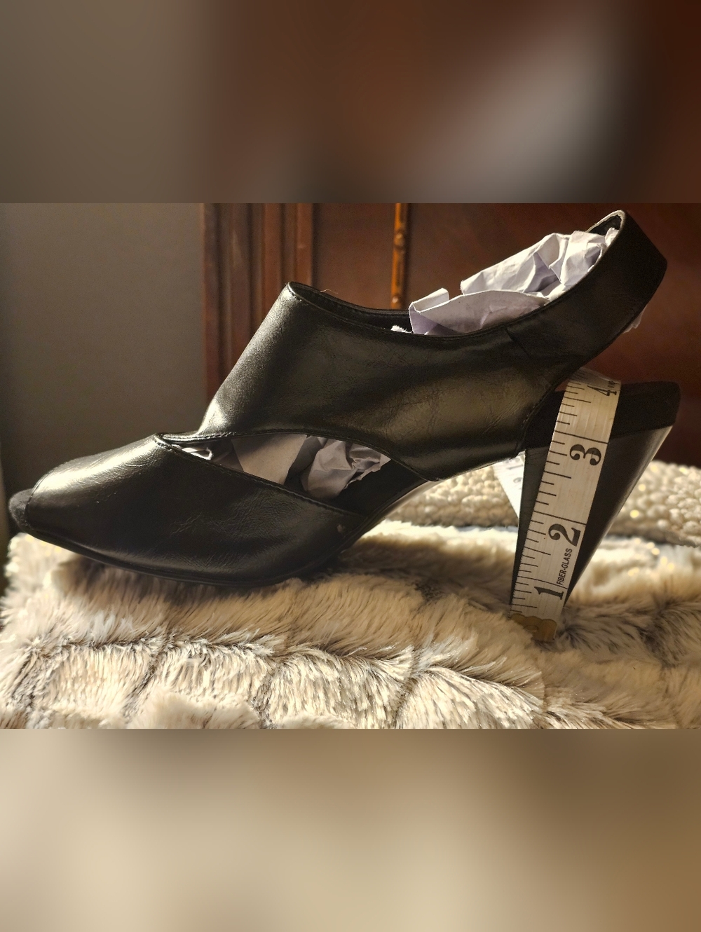 NWOT Aerosoles Black Open-Toe Heel Sandals - Picture 3 of 5